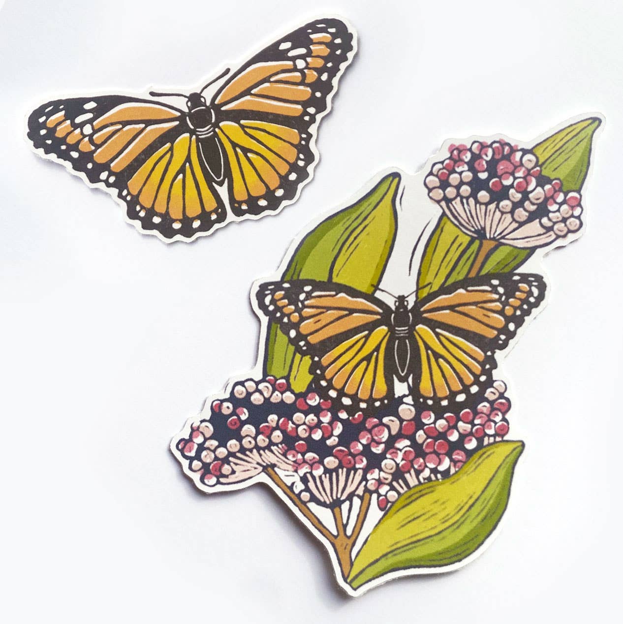 Monarch + Milkweed Sticker