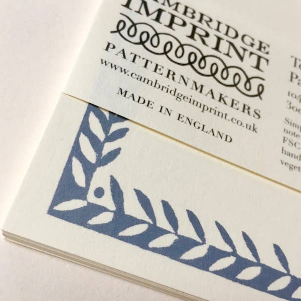 10 Postcards with Patterned Border in Cornflower