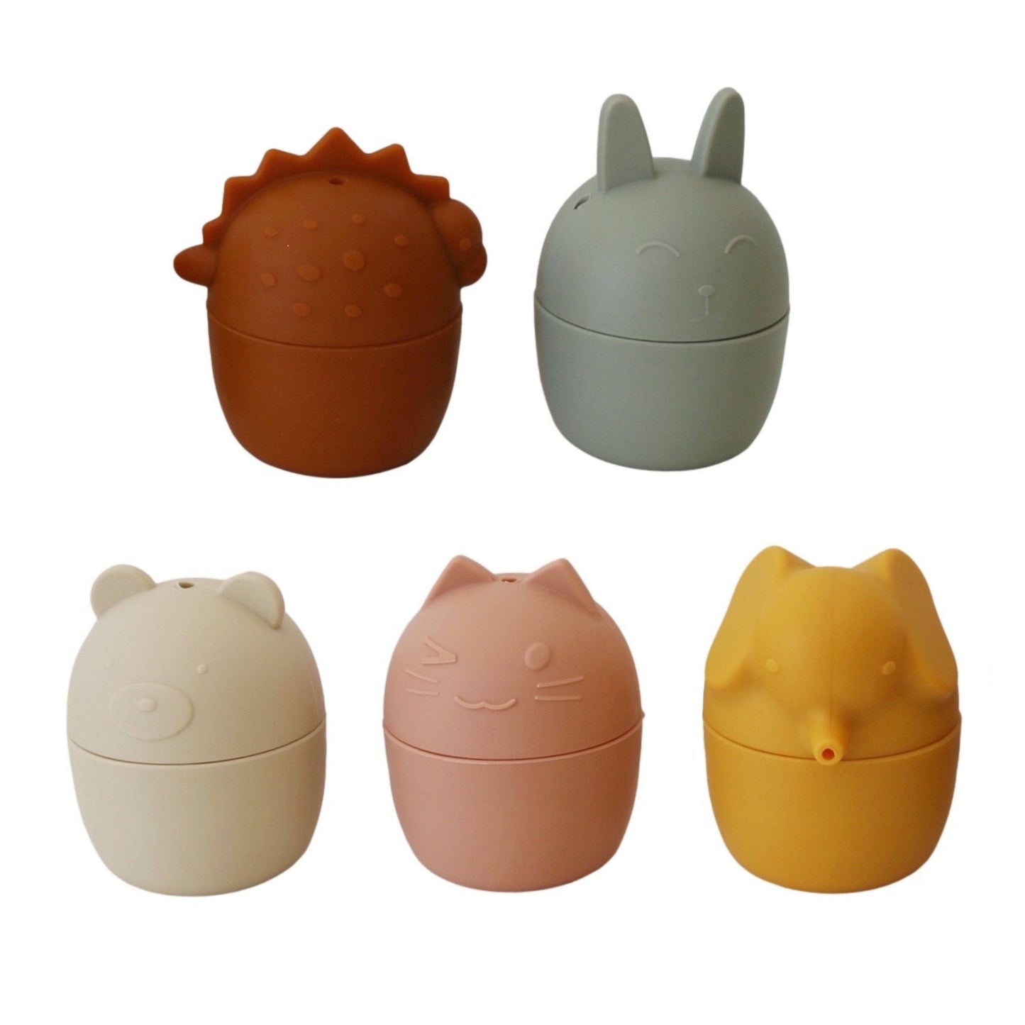 Animal Silicone Bath Toy Set