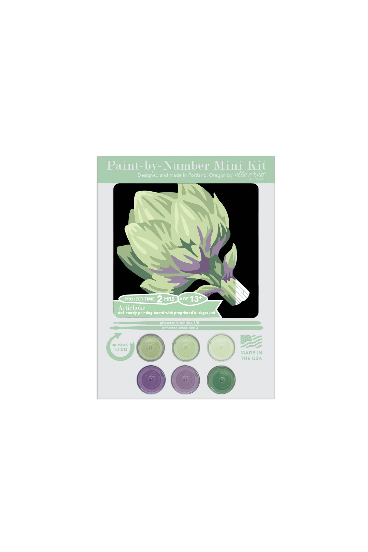 MINI Paint-by-Number Kit- Artichoke