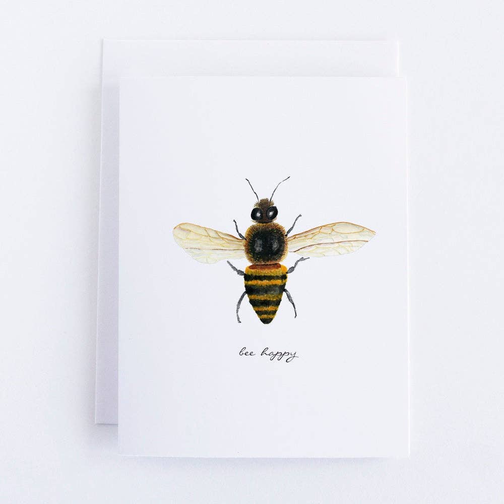 Honey Bee Watercolor Note Card