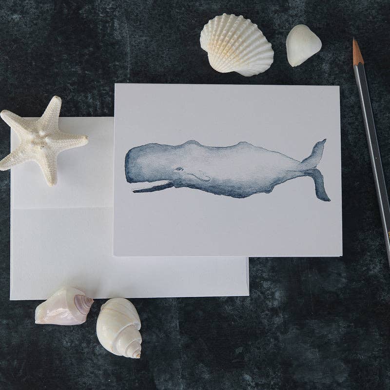 Watercolor Sperm Whale Note Cards (Boxed Set)