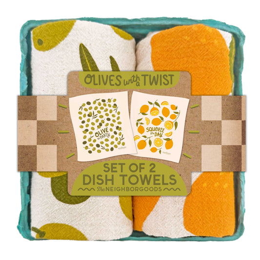 OLIVES WITH A TWIST - Tea Towel Set of 2