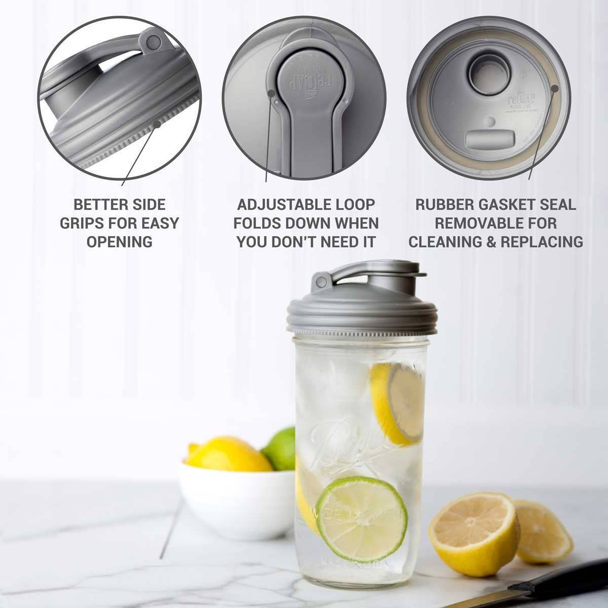 ReCAP® Mason Jars Lid POUR Carry Loop