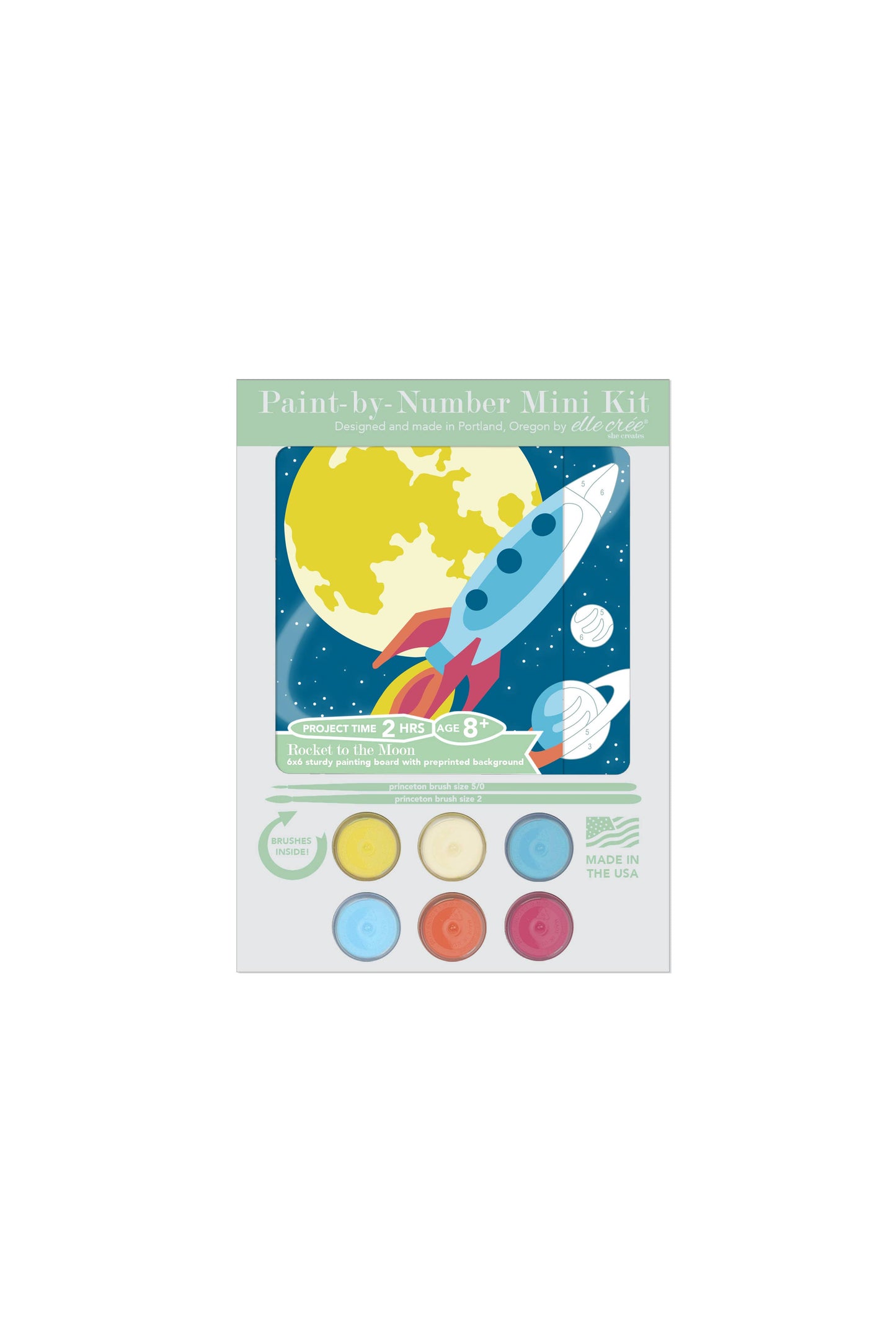 KIDS MINI Rocket to the Moon Paint-by-Number Kit