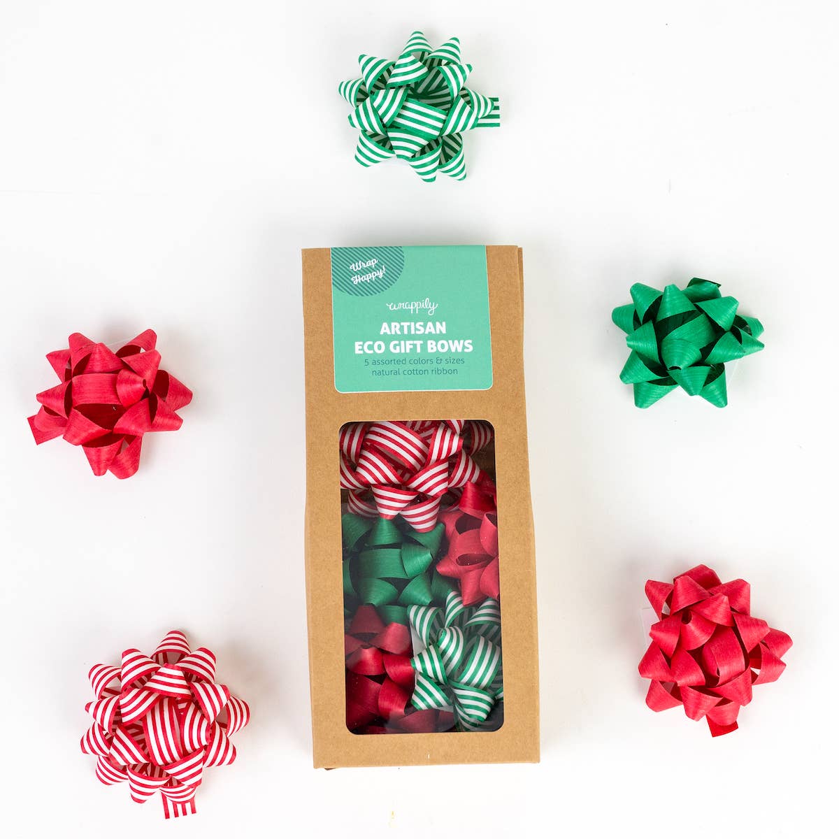 Eco Gift Bows • Artisanal Natural Cotton • Christmas Mix