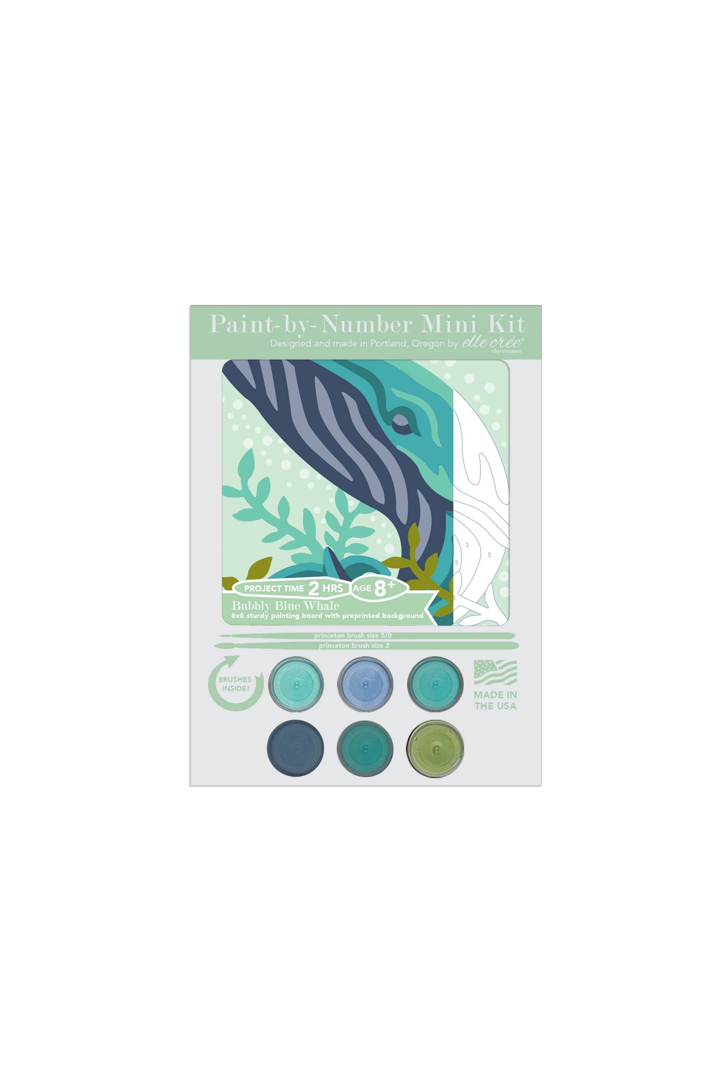 KIDS MINI Bubbly Blue Whale Paint-by-Number Kit