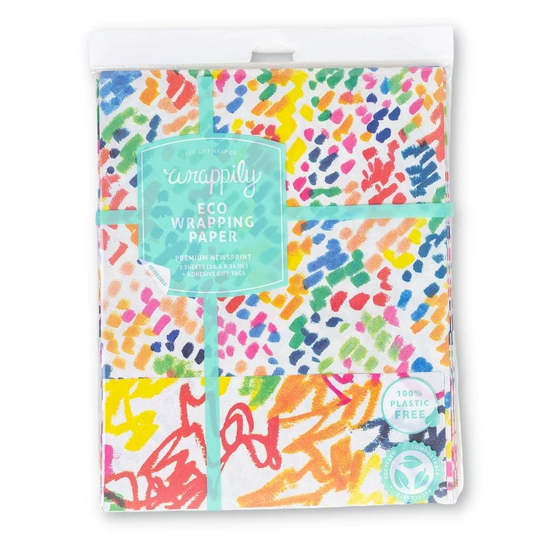 Funfetti/ Squiggles Party • Double-Sided Eco Wrapping Paper