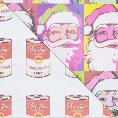 Warhol Santa • Double-sided Eco Wrapping Paper • Holiday