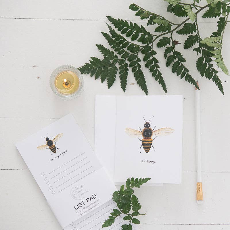 Honey Bee Watercolor Note Card