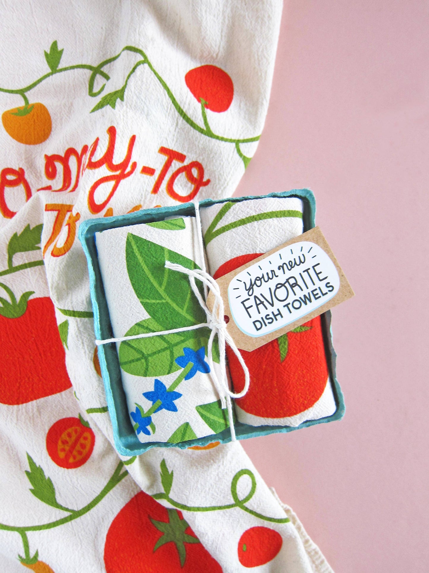 Tomato Basil Tea Towel Set of 2