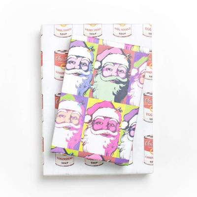 Warhol Santa • Double-sided Eco Wrapping Paper • Holiday