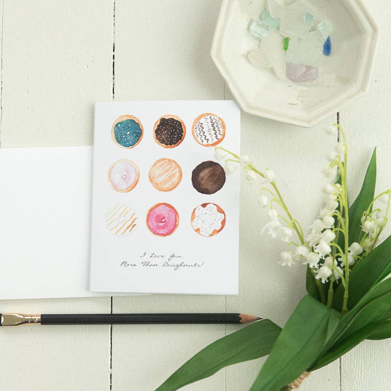 Doughnut Watercolor Note Card