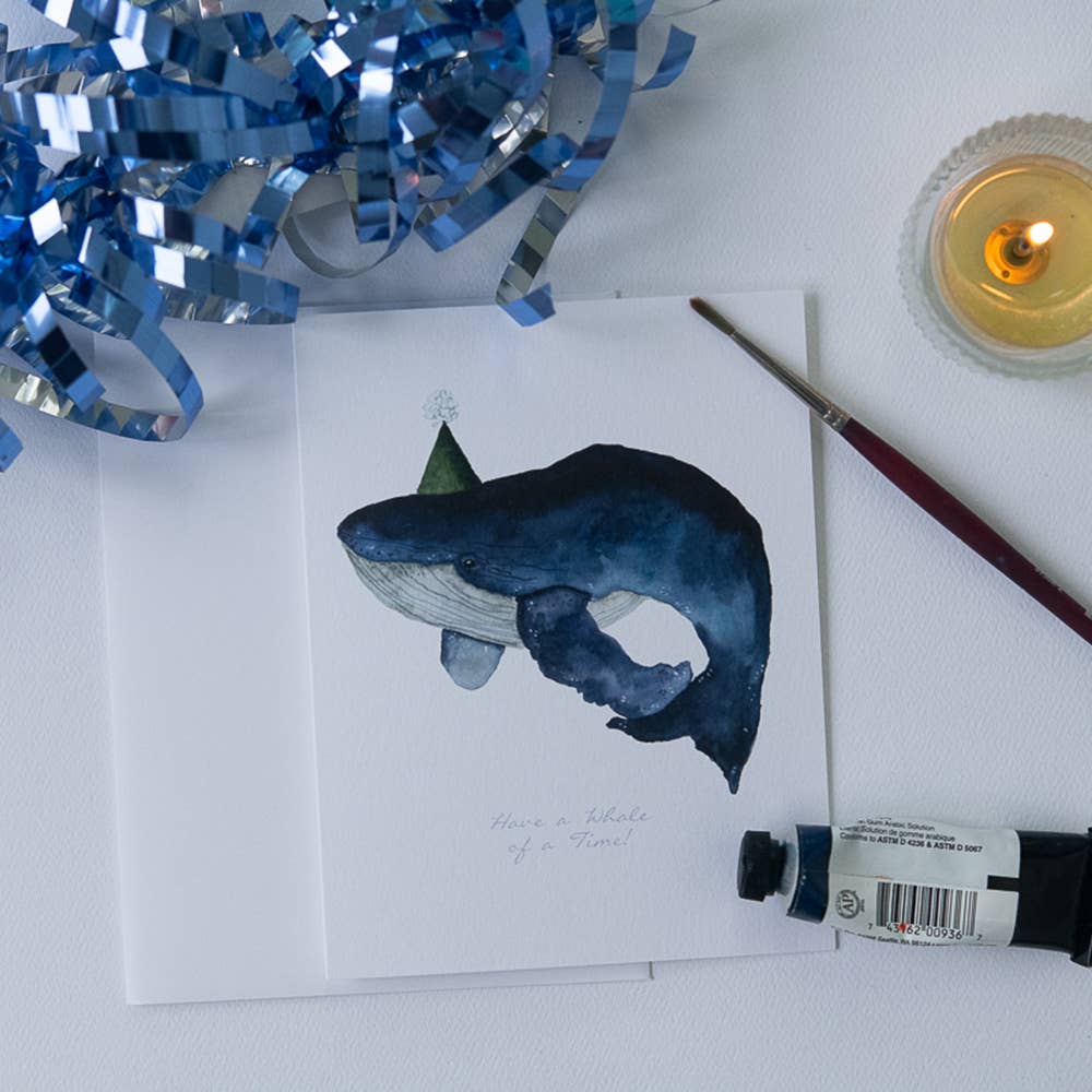 Blue Whale Birthday Card