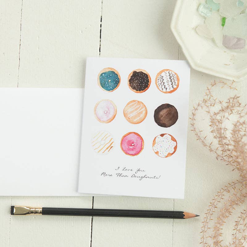 Doughnut Watercolor Note Card