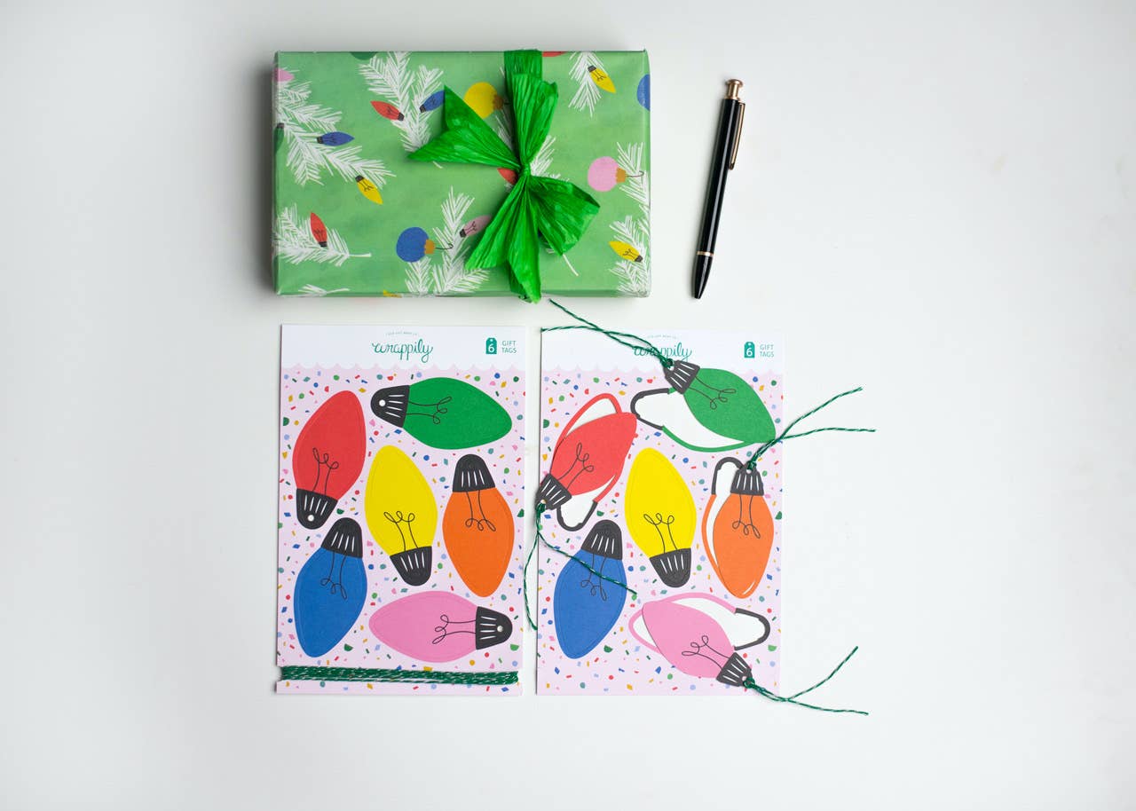 Christmas Lights Pop-out Gift Tags, set of 6