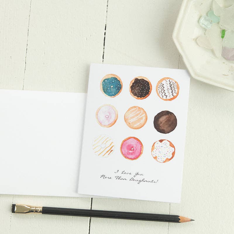 Doughnut Watercolor Note Card